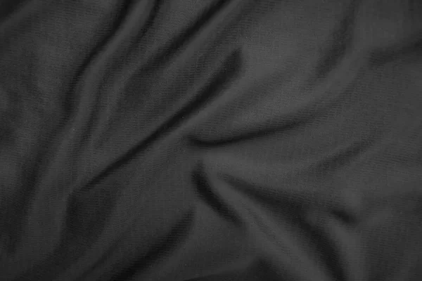 背景纹理黑色布 摘要暗波浪形软 织物起皱了 时尚奢华风格 — 图库照片