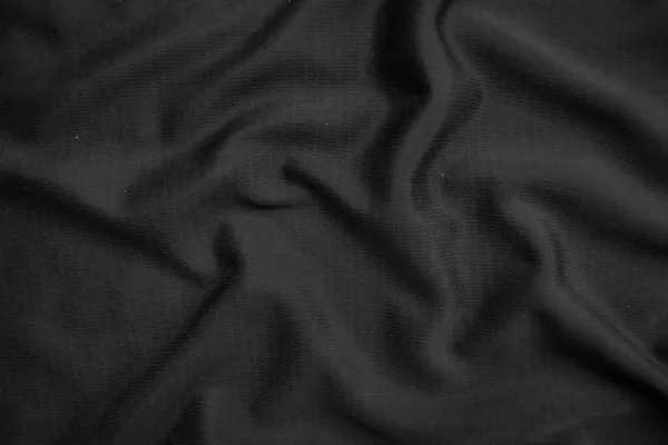 Texture Fond Tissu Noir Sombre Abstrait Ondulé Doux Tissu Est — Photo