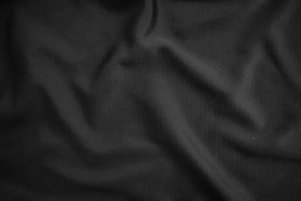 Текстура Тла Чорна Тканина Абстрактний Темно Хвилястий Який Тканина Зморщена — стокове фото