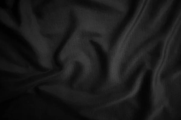 Background Texture Black Cloth Abstract Dark Wavy Soft Fabric Wrinkled — Stock Photo, Image