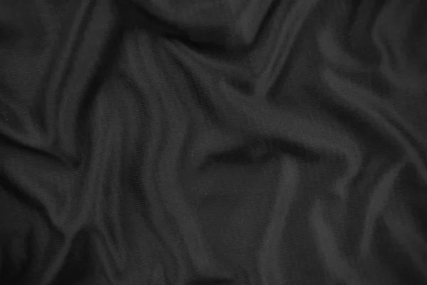 Textura Fondo Paño Negro Abstracto Oscuro Ondulado Suave Tela Está —  Fotos de Stock