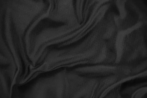 背景纹理黑色布 摘要暗波浪形软 织物起皱了 时尚奢华风格 — 图库照片