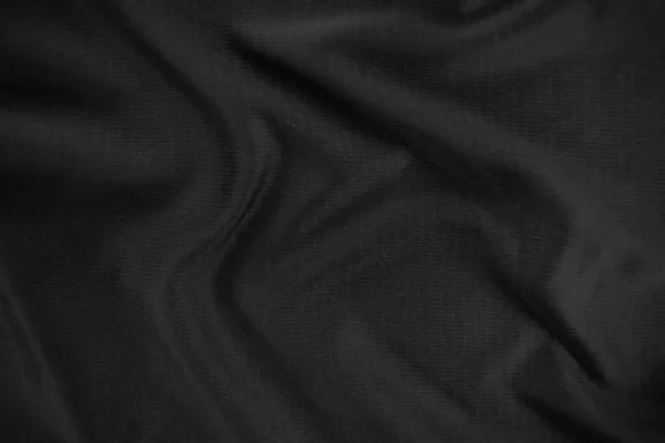 Текстура Фона Черная Ткань Абстрактно Темный Мягкий Ткань Морщинистая Стиль — стоковое фото