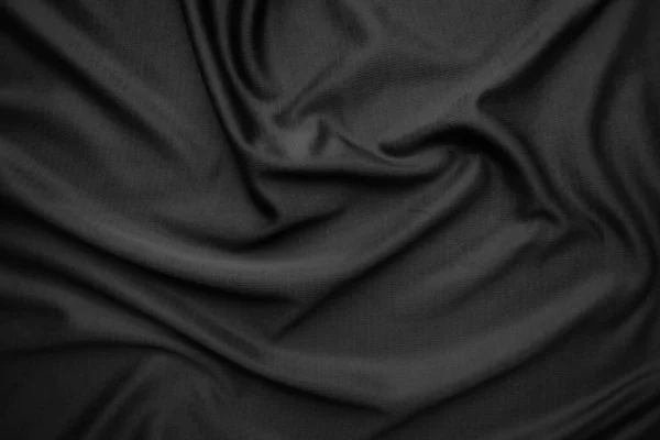 Texture Fond Tissu Noir Sombre Abstrait Ondulé Doux Tissu Est Photo De Stock