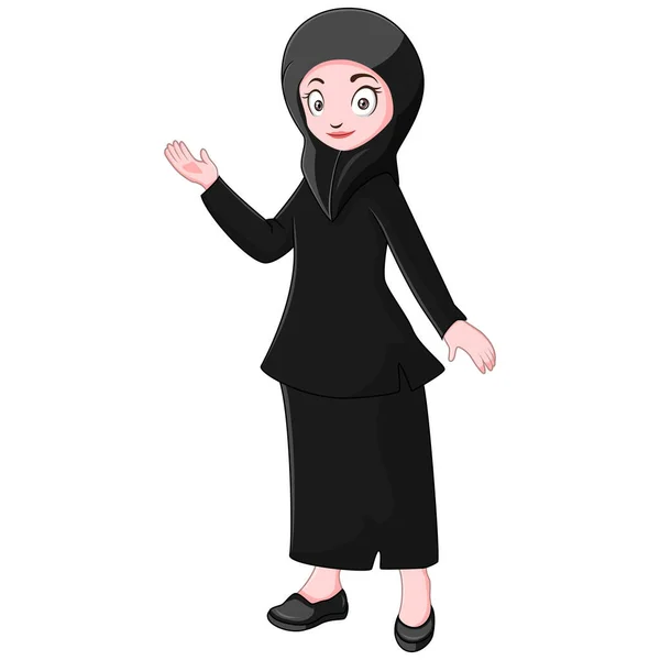 Мультфільм Красива Жінка Мусульманський Подарунок — стоковий вектор