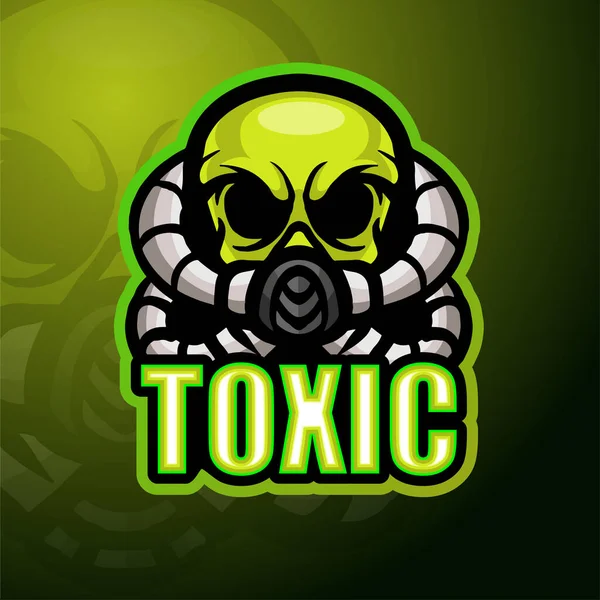 Toksik kafatası maskotu esport logosu tasarımı