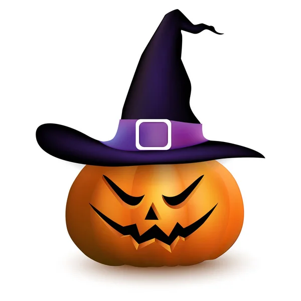 Çizgi film Jack O 'Lantern balkabağı beyaz arka planda izole edilmiş.