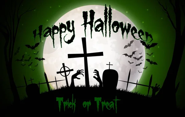 Strašidelný Halloween Noci Pozadí — Stockový vektor