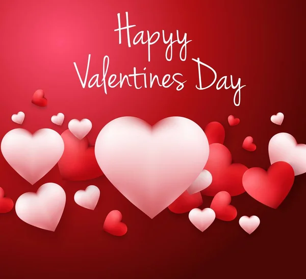 Happy Valentines Day Achtergrond Met Hartvormige Ballonnen — Stockvector