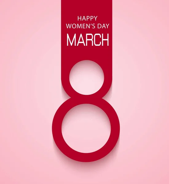 Marzo Plantilla Tarjeta Felicitación Del Día Mujer — Vector de stock