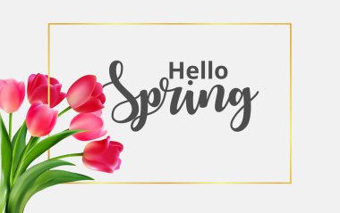 Merhaba İlkbahar lale çiçekleriyle