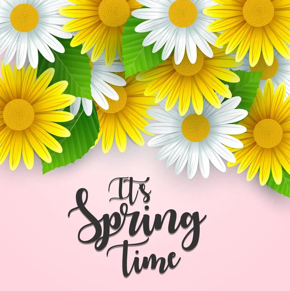 Ist Frühling Hintergrund Mit Schönen Blumen — Stockvektor
