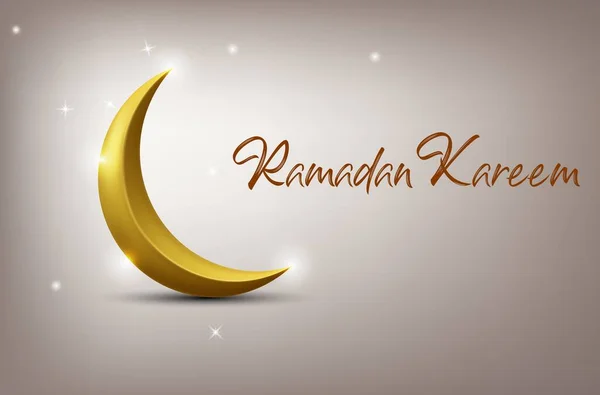 Tarjeta Felicitación Ramadán Kareem Con Luna Creciente — Archivo Imágenes Vectoriales