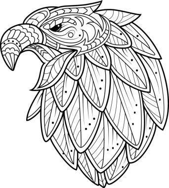 Kartal başlı zentangle biçimlendirilmiş karalama