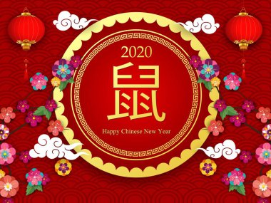 Mutlu Çin Yeni Yılı 2020 Fare Yılı