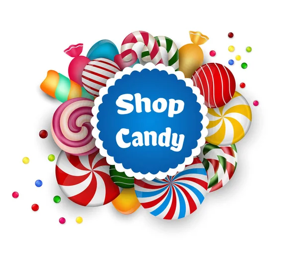 Candy Shop White Background — Stock Vector