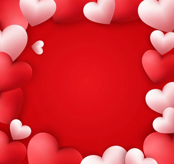 Щасливі Валентинки День Серцями Порожній Простір Вашого Тексту — стоковий вектор