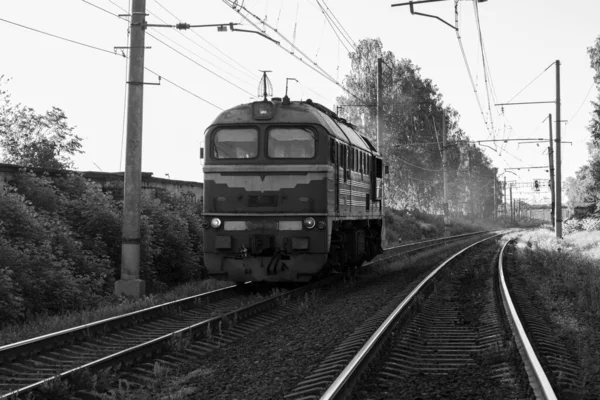 Train Railway Black White Stock Image