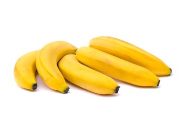 Beyaz arka planda sarı muzlar