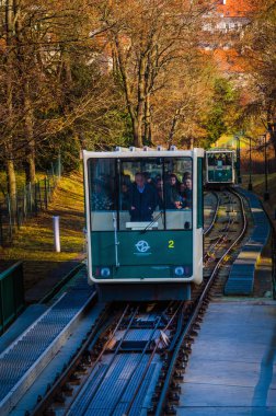 Prag, Çek Cumhuriyeti - Prag 'da füniküler demiryolu
