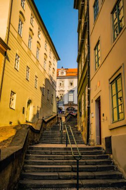 Prag, Çek Cumhuriyeti - Prag 'ın merkezindeki Dar Sokak