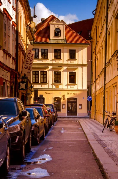 Praga República Checa Calle Estrecha Centro Praga — Foto de Stock