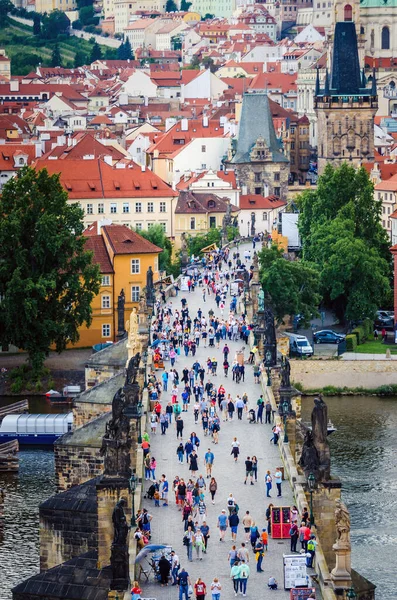 Prag Tjeckien Vacker Utsikt Från Old Town Bridge Tower — Stockfoto