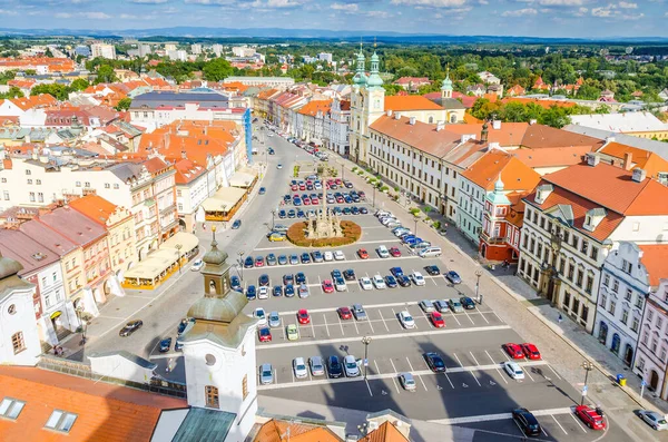 Hradec Kralove República Checa Vista Gran Plaza Hradec Kralove Desde — Foto de Stock