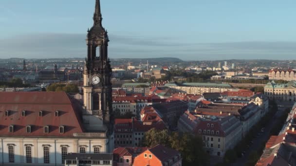Вид Высоты Птичьего Полета Центр Дрездена — стоковое видео