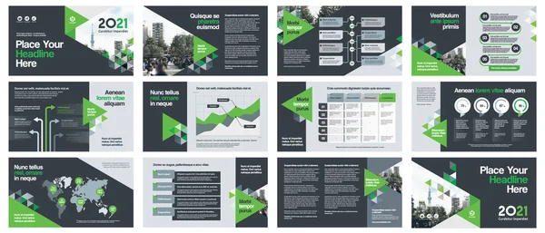 Város Háttér Üzleti Vállalat Bemutató Infografikával Corporate Design Media Layout — Stock Vector