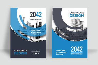 Şirket Kitap Kapağı Tasarım Şablonu A4 'te. Broşür, Yıllık Rapor, Dergi, Poster, İş Sunumu, Portföy, Flyer, Banner, Web Sitesi.