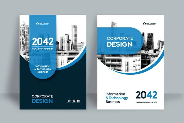 Modelo Design Capa Livro Corporativo Pode Ser Adaptado Folheto Relatório —  Vetores de Stock