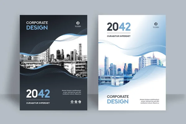 Modelo Design Capa Livro Corporativo Pode Ser Adaptado Folheto Relatório —  Vetores de Stock