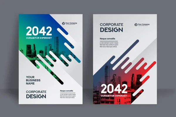Corporate Book Cover Design Szablon Może Być Dostosowany Broszury Sprawozdanie — Wektor stockowy