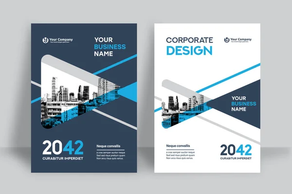 Şirket Kitap Kapağı Tasarım Şablonu Broşür Yıllık Rapor Dergi Poster — Stok Vektör