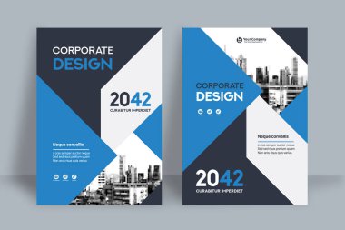 Şirket Kitap Kapağı Tasarım Şablonu A4 'te. Broşür, Yıllık Rapor, Dergi, Poster, İş Sunumu, Portföy, Flyer, Banner, Web Sitesi.
