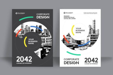 Şirket Kitap Kapağı Tasarım Şablonu A4 'te. Broşür, Yıllık Rapor, Dergi, Poster, İş Sunumu, Portföy, Flyer, Banner, Web Sitesi.