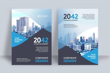 Şirket Kitap Kapağı Tasarım Şablonu A4 'te. Broşür, Yıllık Rapor, Dergi, Poster, İş Sunumu, Portföy, Flyer, Banner, Web Sitesi.