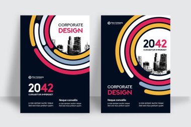 Şirket Kitap Kapağı Tasarım Şablonu A4 'te. Broşür, Yıllık Rapor, Dergi, Poster, İş Sunumu, Portföy, Flyer, Banner, Web Sitesi.