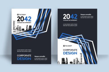 Şirket Kitap Kapağı Tasarım Şablonu A4 'te. Broşür, Yıllık Rapor, Dergi, Poster, İş Sunumu, Portföy, Flyer, Banner, Web Sitesi.