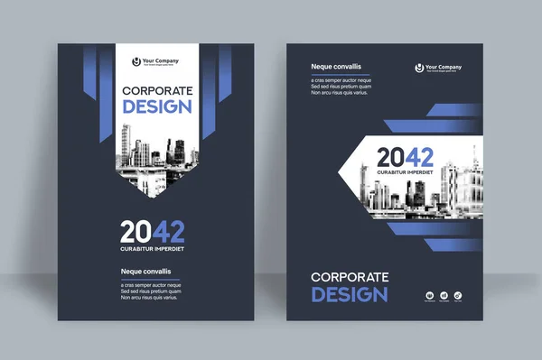 Modelo Design Capa Livro Corporativo Pode Ser Adaptado Folheto Relatório —  Vetores de Stock