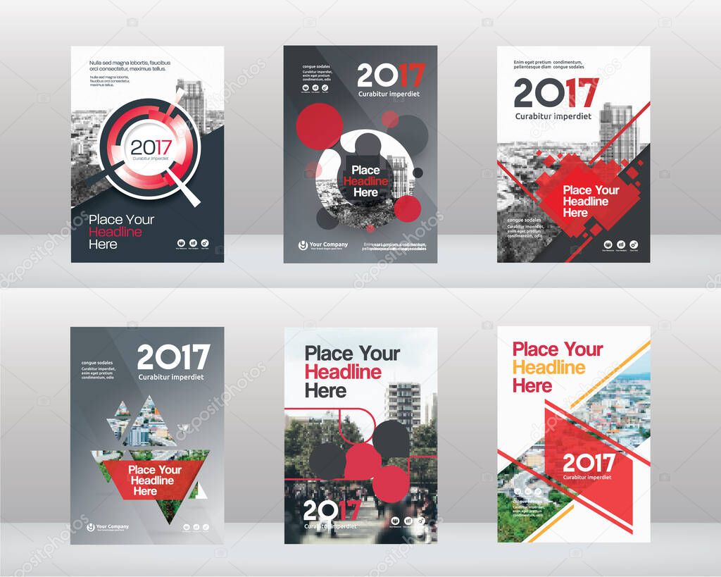 Corporate Book Cover Design Template Set. A4 format. 6 Designs Included. Can be adapt to Brochure, Annual Report, Magazine,Poster, Business Presentation, Portfolio, Flyer, Banner, Website.