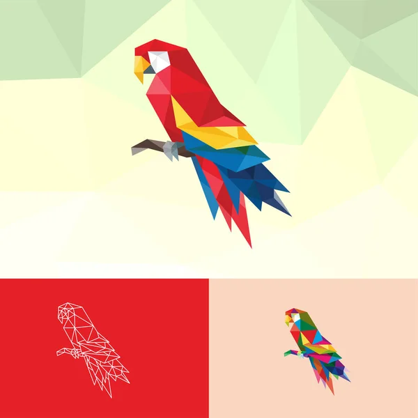 Bird Animal Pet Pop Art Low Poly Logo Icon Symbol — стоковый вектор