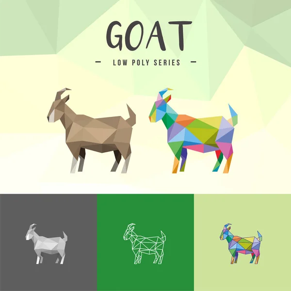 Kozí Žihadlo Zodiac Zvířata Pop Art Line Low Poly Logo — Stockový vektor