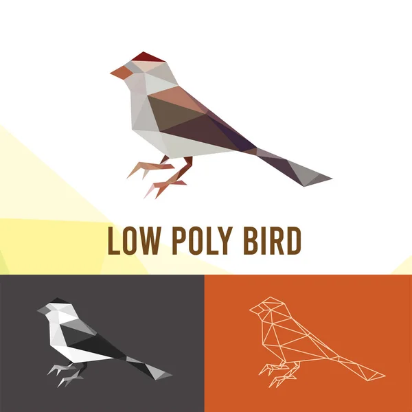 Bird Animals Low Poly Logo Icon Symbol Set Триангельный Геометрический — стоковый вектор