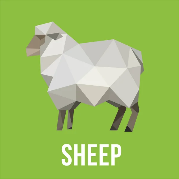 Sheep Low Poly Logo Icon Symbol Set Triangle Geometric Polygon — Stockový vektor