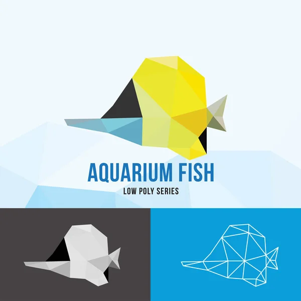 Aquarium Fish Set Low Poly Logo Icon Symbol Set Triangle — Stock Vector