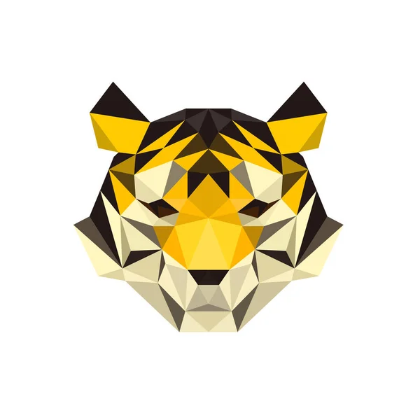 Tiger Face Low Poly Logo Icon Symbol Triangle Geometric Polygon — Stockový vektor