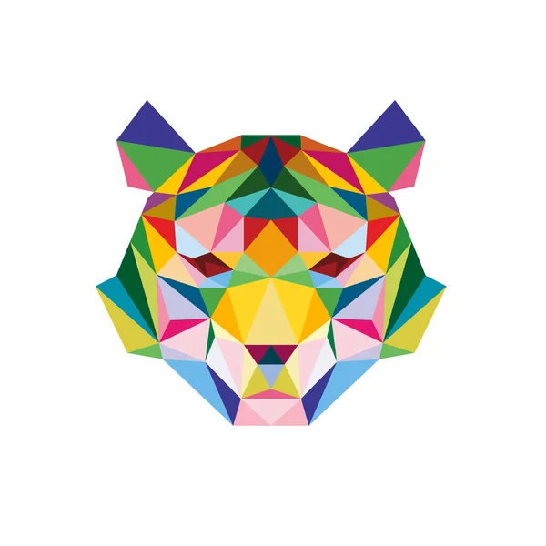 Tiger Face Low Pop Art Poly Logo Icon Symbol Triangle — Stockový vektor