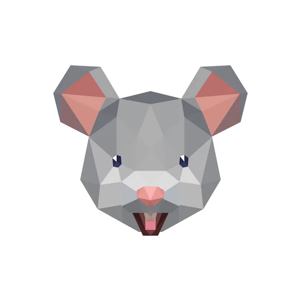 Mouse Rat Face Low Poly Logo Ícono Symbol Polígeno Geométrico — Archivo Imágenes Vectoriales